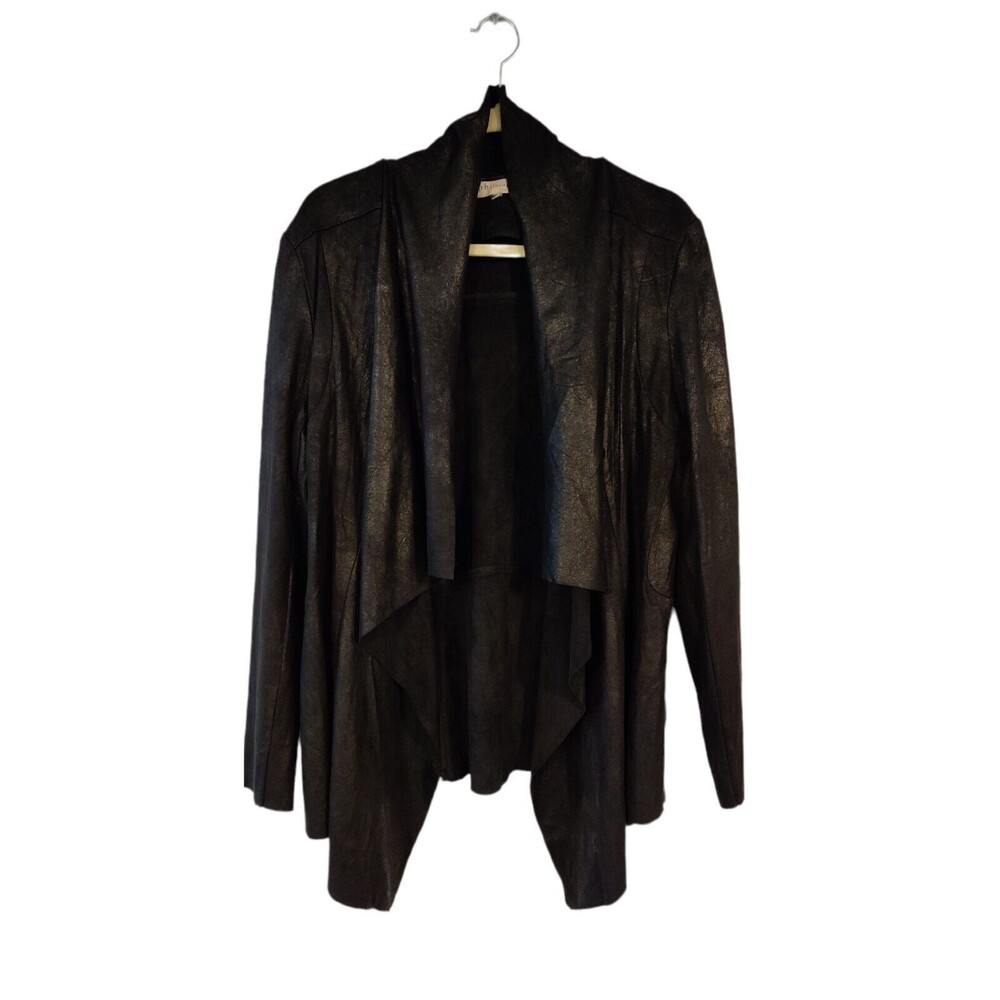 Philosophy Women's open front brown duster cardigan crushed viscose size L